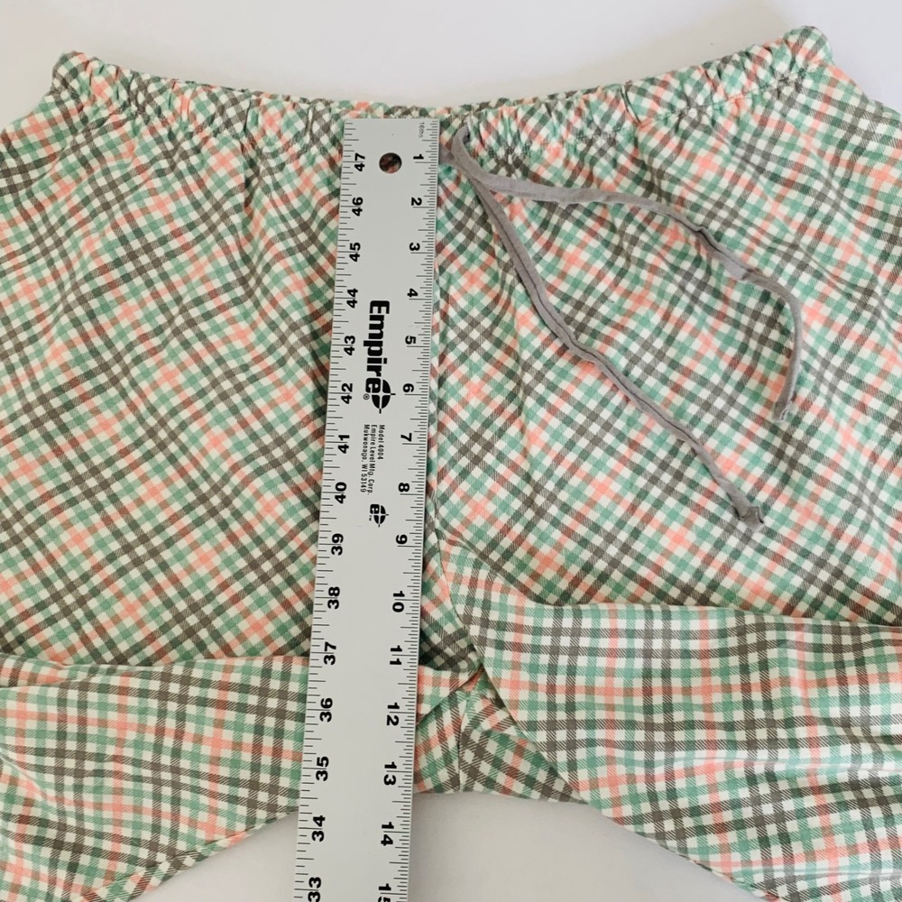 Poppy & Clay Pajama Set Women XL Green Plaid Organic Cotton Coastal Quiet Luxury - Picture 13 of 13